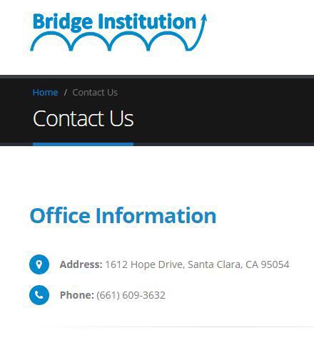 Bridge Institution phone number